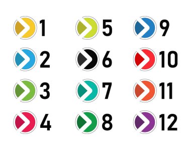 Birden on ikiye kadar kurşun simgesi tasarımı