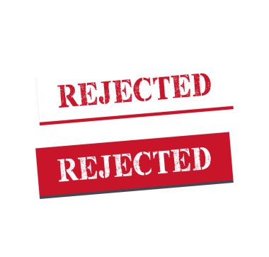 Beyaz arkaplanda kırmızı reddedilmiş pul grafiği