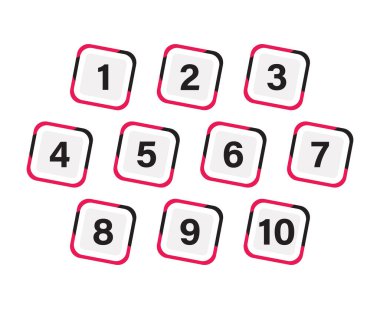 Kare kırmızı ve siyah kurşun noktası simgesi satır biçiminde ayarlandı