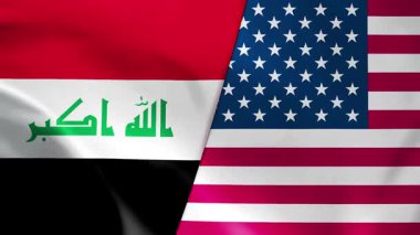 Irak, ABD bayraklarına karşı iç içe geçmiş animasyon