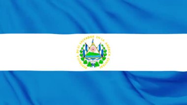 El Salvador bayrağı canlı kumaş arka planında canlılık sallıyor