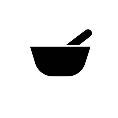 Minimalist bowl food icon widget. Simple and clean filled icon in black. For icon interface, desktop, web and mobile apps. Vector illustration