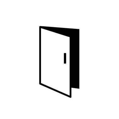 Door icon, sign and symbol icon. Minimalist vector line art. Hand drawn illustration for icon interface, banner, layout, social media post, flyer and mobile apps.