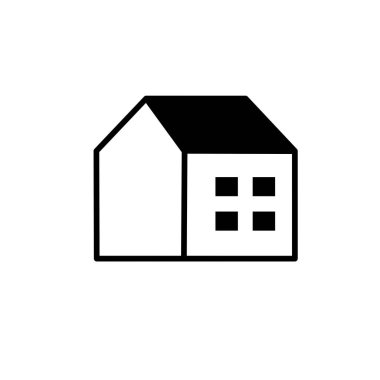 Home icon, sign and symbol icon. Flat vector line art. Minimalist illustration for icon interface, banner, layout, social media post, flyer and mobile apps.