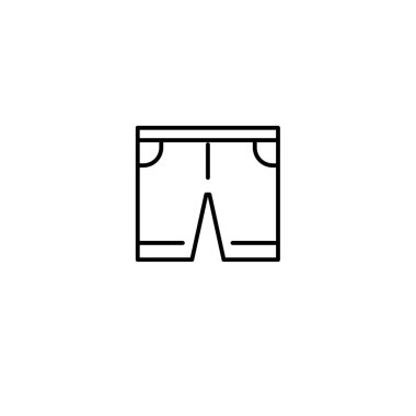 Minimalist kısa pantolon çizgisi sanatı. Basit ve temiz bir taslak. Monokrom renklerinde simge tasarımı. Moda, moda ve giyim markası için. Vektör illüstrasyonu