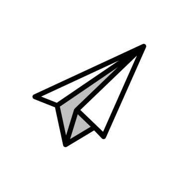 Kağıt düzlem karikatür vektörü. Eğitim ve iş kırtasiyesi. İleti ya da sembol simgesi gönder, beyaz renk