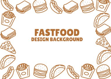 Kahverengi çizgili, yiyecek ambalajlı, menü resimli el yazısı reklamları, yemek işi, restoran...