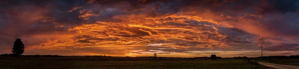 Panorama Nebuloso Dos Prados Nascer Sol Zona Tampão Bia — Fotografia de Stock