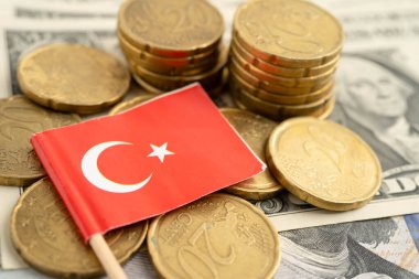 Para ve banknot üzerinde Türkiye bayrağı, ticari yatırım yatırım para birimi finansmanı.