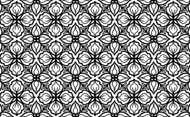 Kusursuz soyut desen. Renkler için siyah-beyaz doğrusal çizim. Yetişkinler için vektör boyama kitabı.