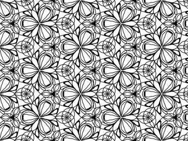 Kusursuz soyut desen. Renkler için siyah-beyaz doğrusal çizim. Yetişkinler için vektör boyama kitabı.