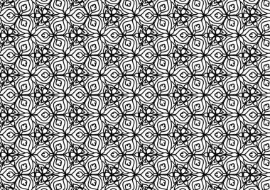 Kusursuz soyut desen. Renkler için siyah-beyaz doğrusal çizim. Yetişkinler için vektör boyama kitabı.