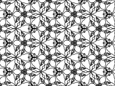 Kusursuz soyut desen. Renkler için siyah-beyaz doğrusal çizim. Yetişkinler için vektör boyama kitabı.