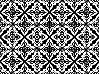 Zarif tek renkli geometrik tasarım yinelenen süs arkaplanı oluşturur.