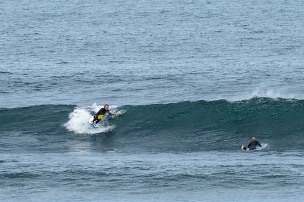 Saint Jean Luz France Octubre 2020 Hombre Mediana Edad Surfeando — Foto de Stock