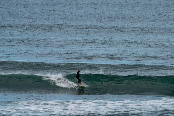 Saint Jean Luz France October 2020 Surfer Riding Waves Atlantic — Stock Photo, Image