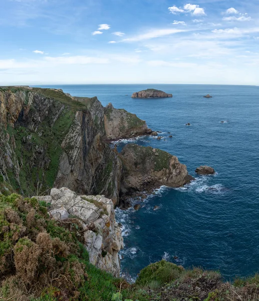 Vista Costa Salvaje Salvaje Del Cabo Penas Asturias — Foto de Stock