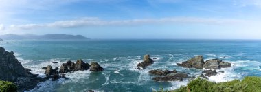 Galiçya kıyılarının ve Loiba 'daki kayalıkların manzarası