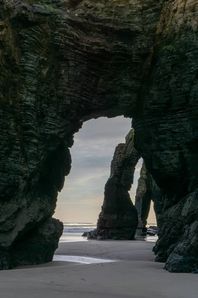 Playa Las Catedrales Bbeach Galíciában Észak Spanyolországban — Stock Fotó