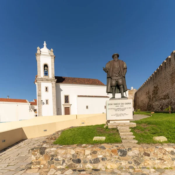 Sines Portogallo Dicembre 2020 Statua Vasco Gama Nella Sua Città — Foto Stock