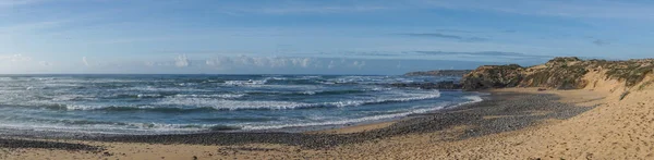 Una Vista Panorámica Una Playa Salvaje Vacía Costa Atlántica Portugal — Foto de Stock