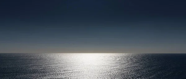 Panorama Abstracto Vista Fondo Del Agua Del Océano Con Luz — Foto de Stock