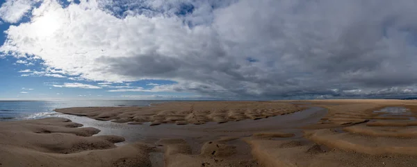 Vista Bancos Areia Bacia Maré Uma Ilha Barreira Maré Baixa — Fotografia de Stock