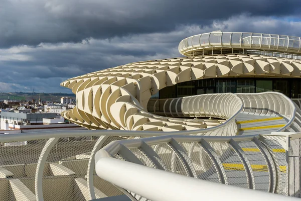 Sevilla Spanien Januari 2021 Toppen Metropol Parasol Landmärke Struktur Och — Stockfoto