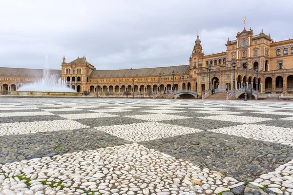 Blick Auf Die Plaza Espana Parque Maria Luisa Sevilla Andalusien — Stockfoto