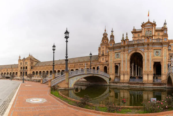 Sevilla Spanien Januar 2021 Die Plaza Espana Parque Maria Luisa — Stockfoto