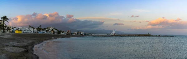 Panorama Praia Porto Duquesa Andaluzia — Fotografia de Stock