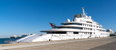 Cadiz, Spain - 16 January, 2021: the United Arab Emirates presidential megayacht 