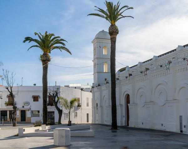 Conil Frontera Ισπανία Ιανουαρίου 2021 Θέα Της Εκκλησίας Της Santa — Φωτογραφία Αρχείου