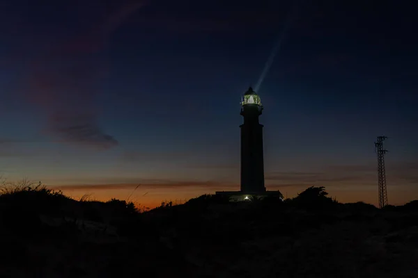 Una Vista Luz Señal Del Faro Cape Trafalgar Después Del — Foto de Stock