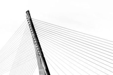 Ponte Dos Tirantes Köprüsü 'nün Pontevedra' daki ayrıntılı görüntüsü