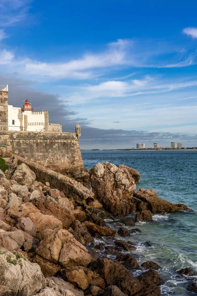 Outao Portugal Diciembre 2020 Vista Del Fuerte Santiago Outao Lighthouse — Foto de Stock