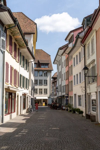 Aarau Švýcarsko Dubna 2021 Historické Centrum Města Švýcarském Městě Aarau — Stock fotografie