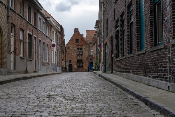 Low Angle View Typical Brick Buildings Historic City Center Bruges — Stock Photo, Image