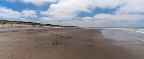 Вид Широкий Порожній Пляж Піску Узбережжі Вадденського Моря Західної Данії — стокове фото