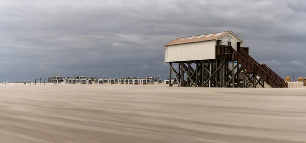 Sankt Peter Ording Germany May 2021 Panorama View Beachfront Building — 스톡 사진