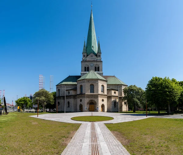 Una Vista Della Chiesa Storica Nel Centro Del Centro Frederikshavn — Foto Stock