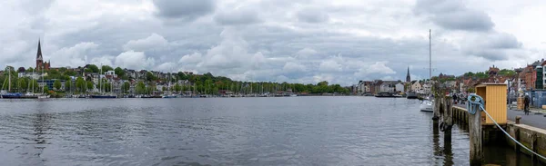 Flensburg Deutschland Mai 2021 Blick Auf Den Hafen Und Die — Stockfoto