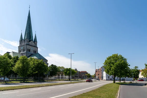 Frederikshavn Denemarken Juni 2021 Uitzicht Historische Kerk Het Centrum Van — Stockfoto