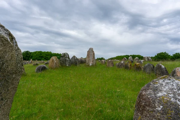 Una Vista Los Terrenos Del Cementerio Lindholm Hills Viking Norte — Foto de Stock