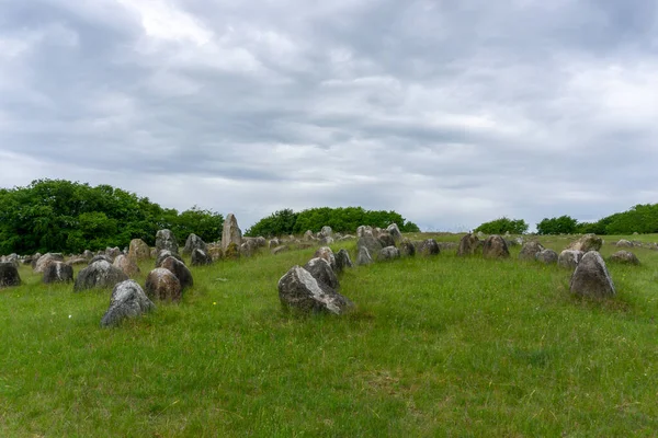 Una Vista Los Terrenos Del Cementerio Lindholm Hills Viking Norte — Foto de Stock