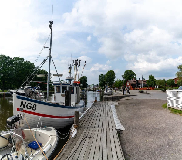 Trosa Suède Juin 2021 Bateaux Pêche Sur Canal Front Mer — Photo