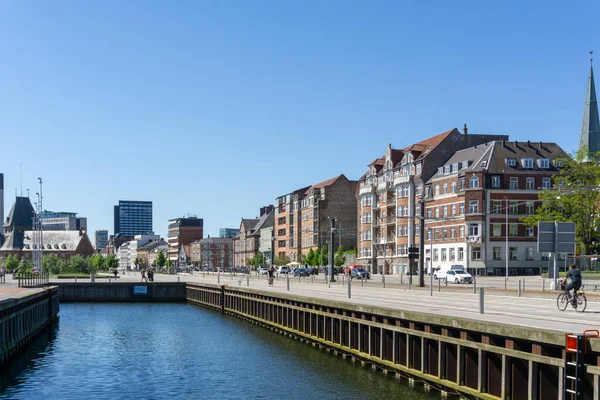 Aarhus Dänemark Juni 2021 Blick Auf Die Hafenpromenade Und Kanäle — Stockfoto