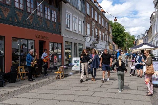 Koge Dänemark Juni 2021 Belebte Hauptstraße Einem Schönen Sommertag Koge — Stockfoto