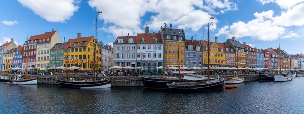 Copenhague Dinamarca Junio 2021 Panorama Del Histórico Barrio Nyhavn Centro — Foto de Stock