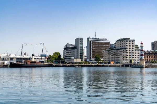 Malmø Sverige Juni 2021 Udsigt Havnen Lighosue Downtown Malmø - Stock-foto